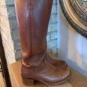 Vintage Frye 14L Knee High Brown/Cognac Pull on Leather Boot
